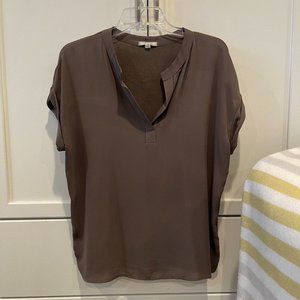 Pleione Split Neck Popover Blouse